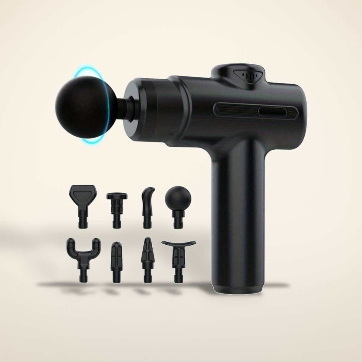 Deep tissue massage gun with eight heads
