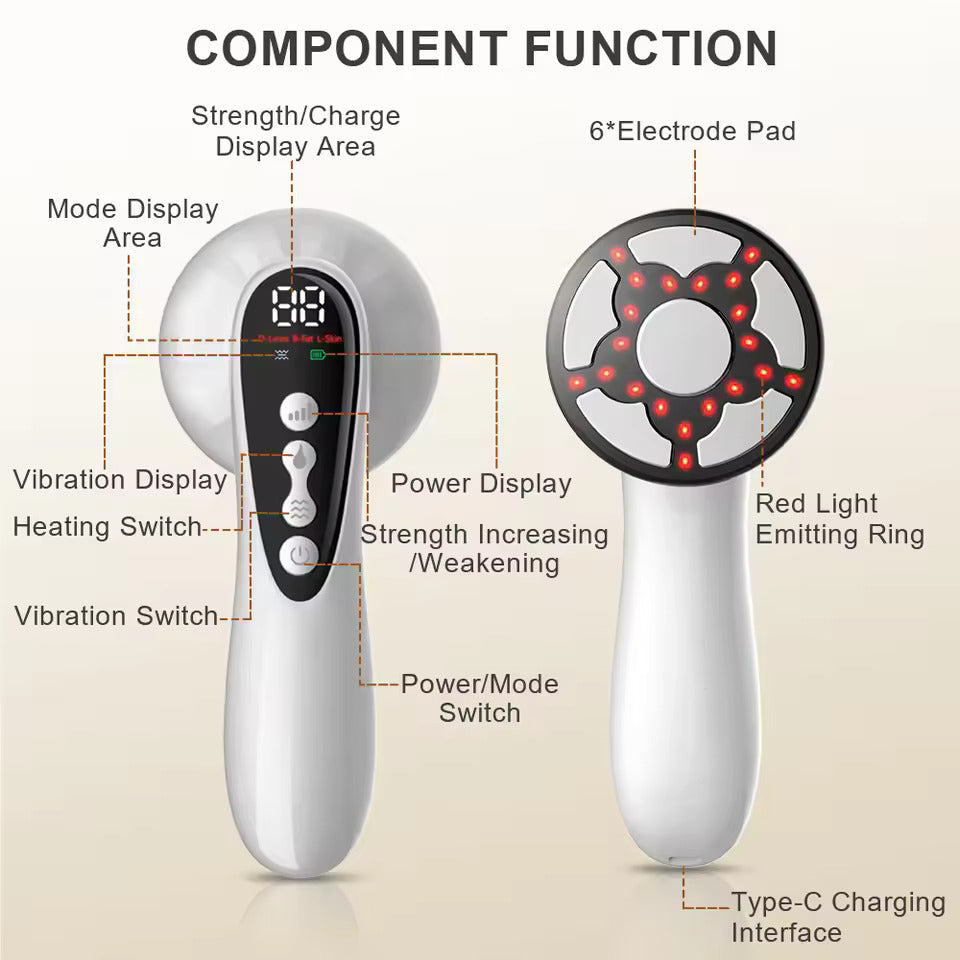 5-in-1 handheld body massager with five attachments — view 6