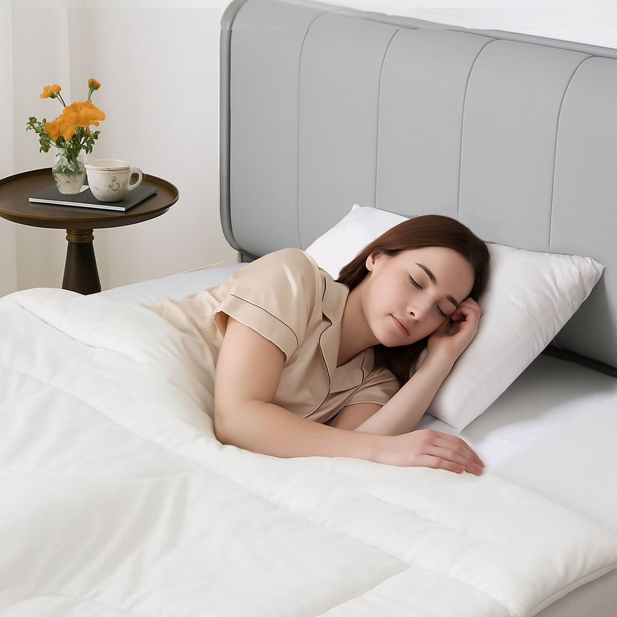 Pure mulberry silk pillowcase in classic white, standard 26 by 20 inches