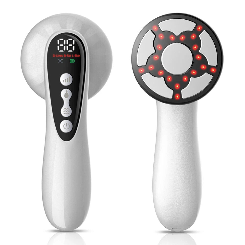 5-in-1 handheld body massager with five attachments and gentle warmth