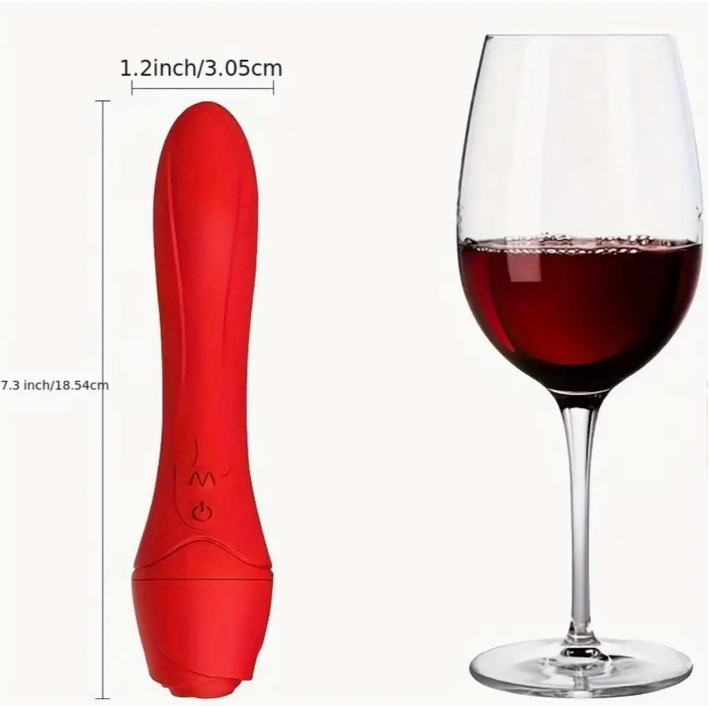 The Quiet Hour personal massager in deep wine red, softly curved silicone