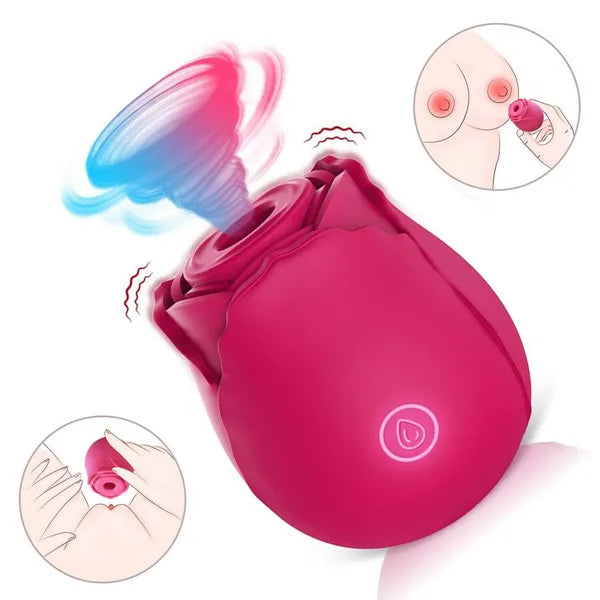 The Rose ten-speed personal massager in petal-shaped silicone — view 2