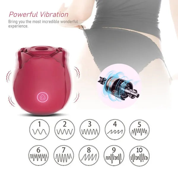 The Rose ten-speed personal massager in petal-shaped silicone — view 6