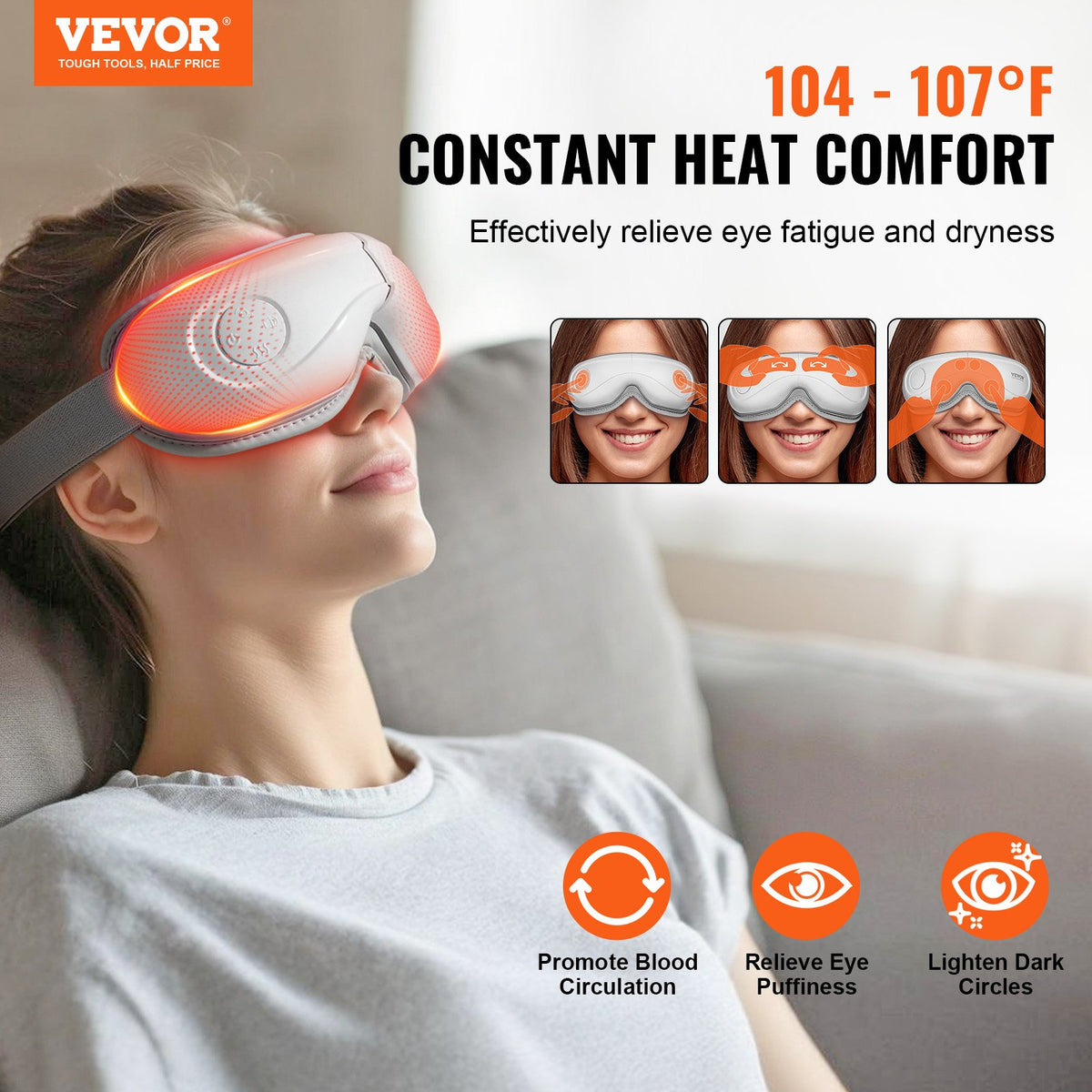 Heated eye massager folded flat with its remote