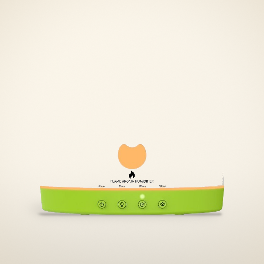 Flame aroma diffuser on a warm candlelight cream background