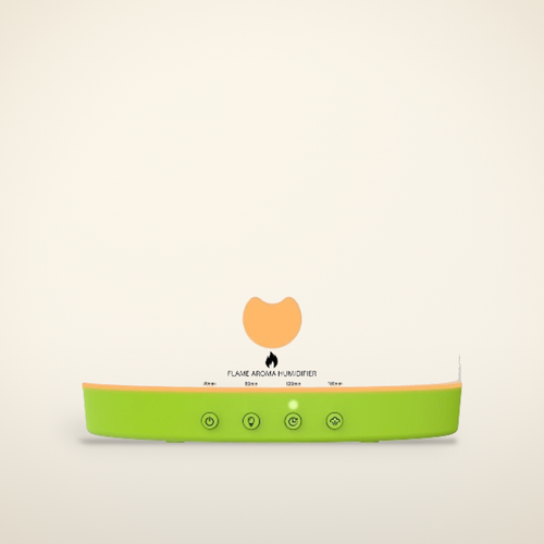 Flame aroma diffuser on a warm candlelight cream background